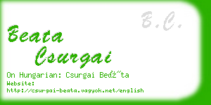 beata csurgai business card